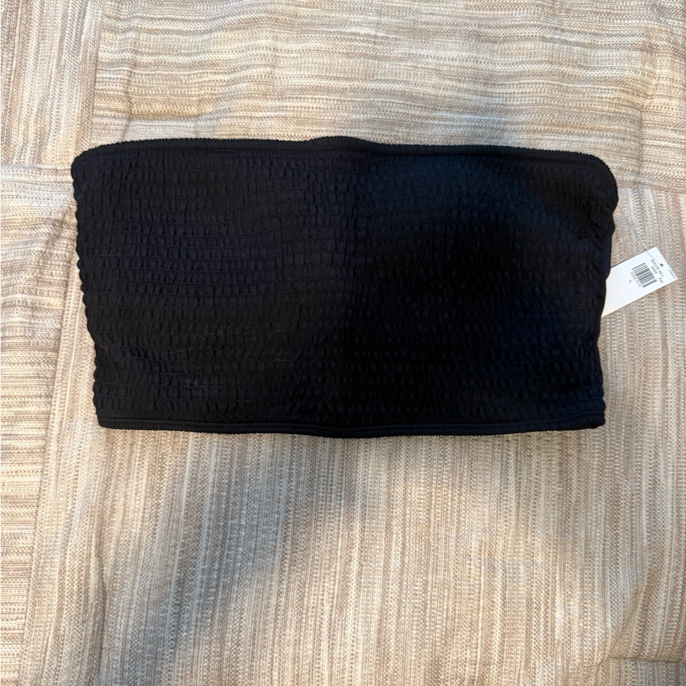 Old Navy Black Smocked Tube swim top sz L